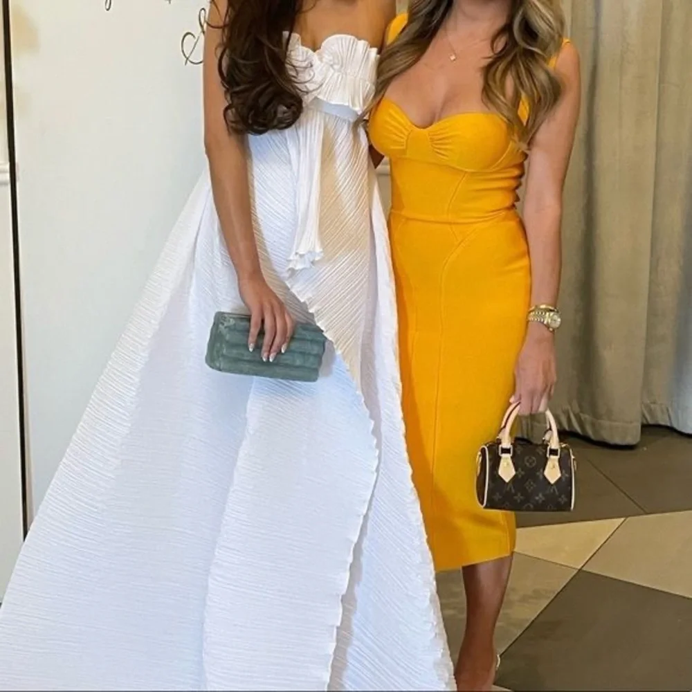 HOUSE OF CB 'Charlene' Tangerine Bandage Midi Dress - Picture 7 of 13